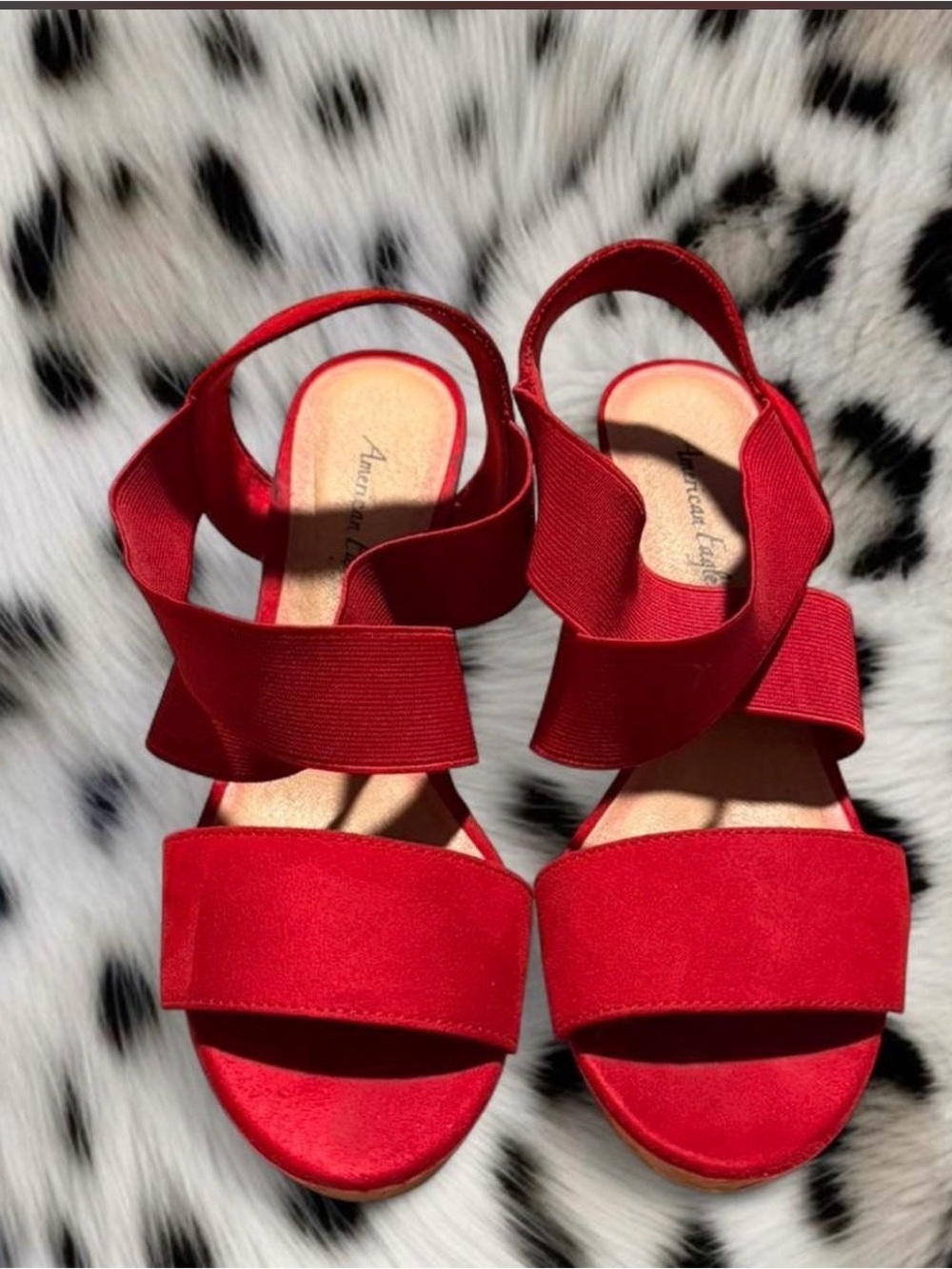 American Eagle Outfitters Red Elastic Strap Sandals